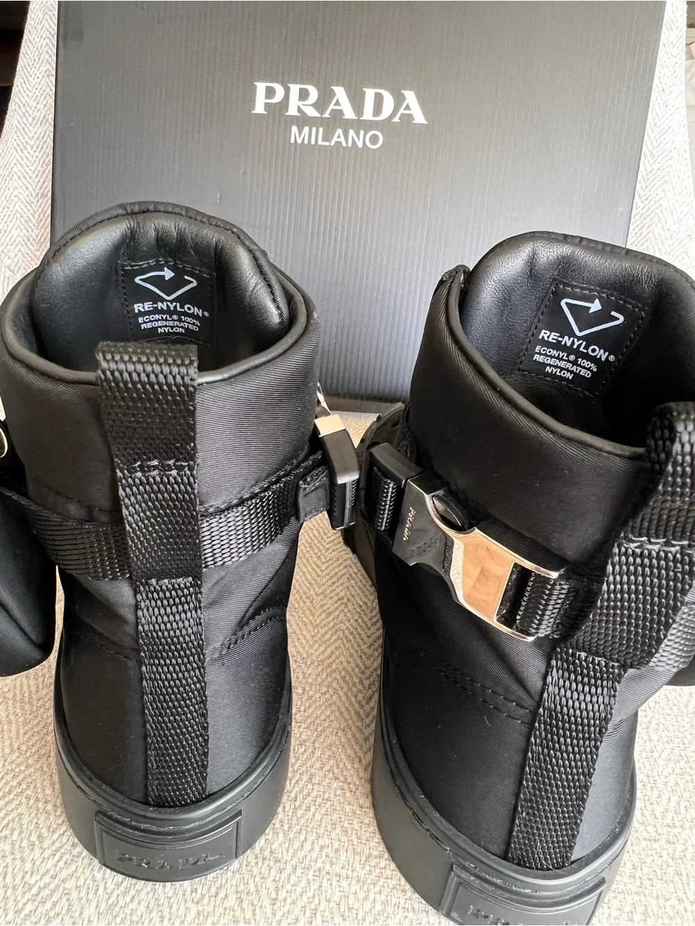 PRADA | Wheel Re-Nylon High-Top Sneakers